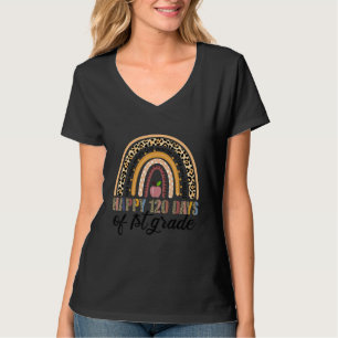 T-shirt Boho Leopard Arc-En-Ciel Joyeux 120 Jours De 1Ème
