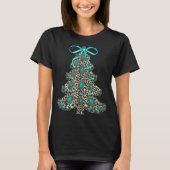 T-shirt Boho Leopard Christmas Tree Cheetah Print Coquette (Devant)