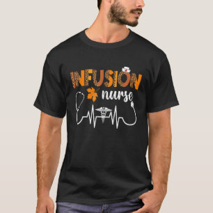 T-shirt Boho Leopard Heartbeat Infusion Nurse Fall Thanksg