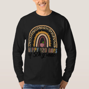 T-shirt Boho Leopard Rainbow Joyeux 120 Jours De 5E Année