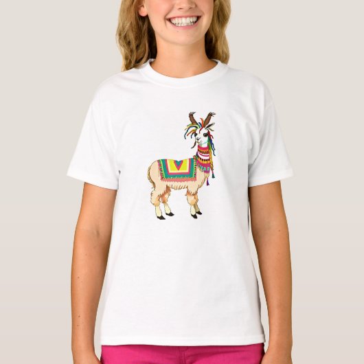 T-shirt Boho Llama coloré (Devant)