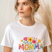 T-shirt Boho Mama Texte avec Fleurs et Noms d'Enfants