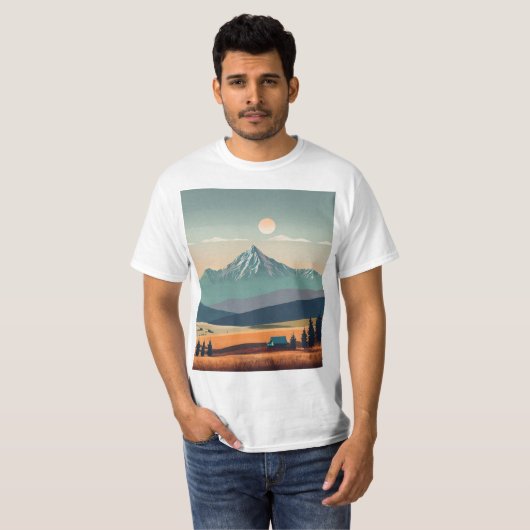 T-shirt "Boho Minimalist Mountain Vibes Tee" (Devant entier)