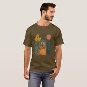 T-shirt Boho moderne Abstrait Nature Wall Art (Devant entier)