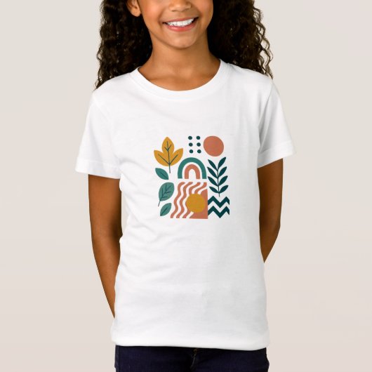 T-Shirt Boho moderne Abstrait Nature Wall Art (Devant)
