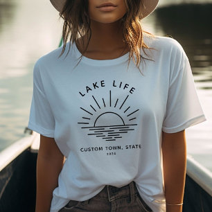 T-shirt Boho moderne minimaliste à vie de lac personnalisé