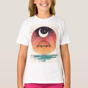 T-shirt Boho Moon & Stars Dreamy Line Tee Design