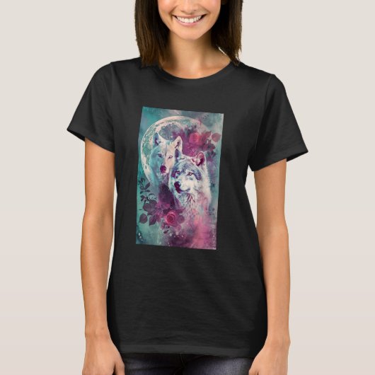 T-shirt Boho Mystic Wolf Art (Devant)