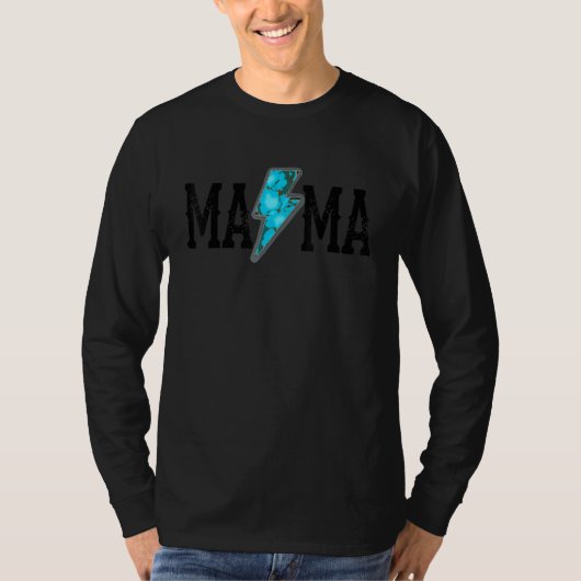 T-shirt Boho occidental turquoise éclair Wes (Devant)