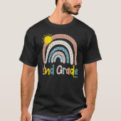 T-shirt Boho Rainbow 2nd Grade Teacher Student  Back To Sc (Devant)