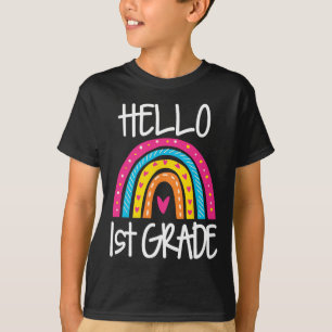 T-shirt Boho Rainbow Bonjour 1ère année école de premier j
