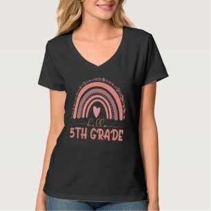 T-shirt Boho Rainbow Bonjour Enseignant de 5e année Premie