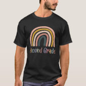 T-shirt Boho Rainbow First Day of School 2021 Second Grade (Devant)