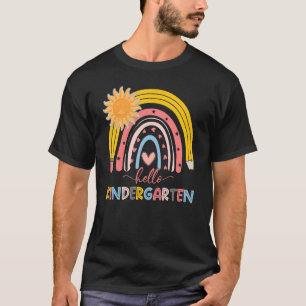T-shirt Boho Rainbow Hello Kindergarten Enseignant Premier