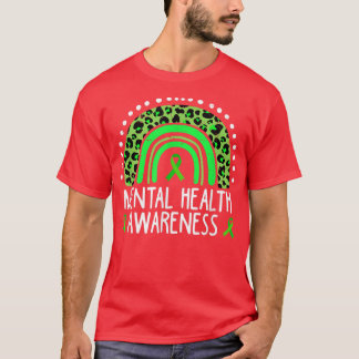 T-shirt Boho Rainbow I Wear Green For Mental Health