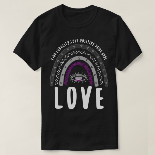 T-shirt Boho Rainbow Love Ace Pride (Design devant)