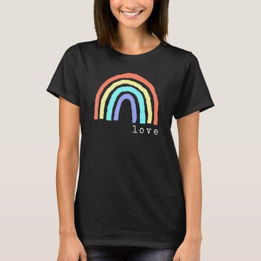T-shirt Boho Rainbow Love Lettres Pride Lbgtqia 1 (Devant)