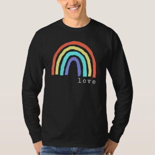 T-shirt Boho Rainbow Love Lettres Pride Lbgtqia 1