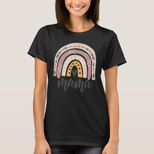 T-shirt Boho Rainbow maman maman maman maman maman Fête de (Devant)
