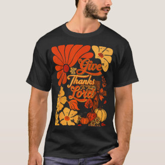 T-shirt Boho Rétro Christian Automne Citrouille Remercier
