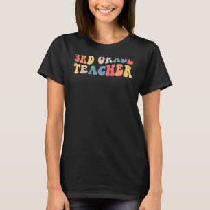 T-shirt Boho Retro Rainbow Enseignant 3e année Retour à l'
