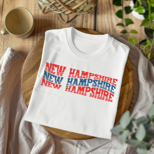 T-shirt Boho rouge et bleu du New Hampshire patrio