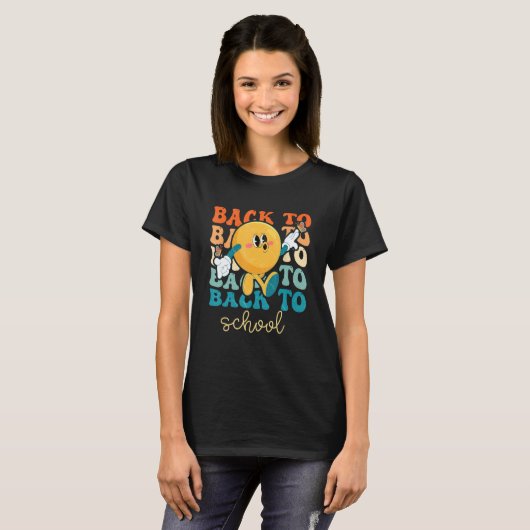 T-shirt Boho Style Groovy Smile Back to School (Devant entier)