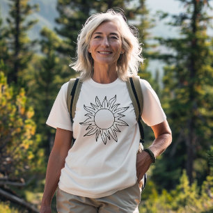 T-shirt Boho Sun Line Art