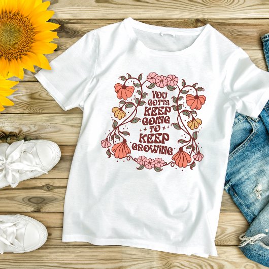 T-shirt Boho tendance Floral Inspiration Motivationnelle