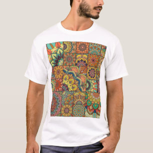 T-shirt Boho tuiles : patchwork coloré sans couture motif
