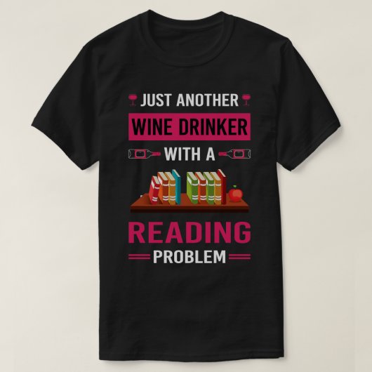T-shirt Boire à vin livre de lecture (Design devant)
