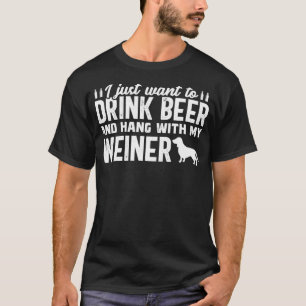 T-shirt Boire Bière drôle Weiner Daschund Chien Papa Pères
