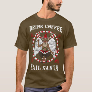 T-shirt Boire Café Hail Satan I Baphomet Métal de la mort 