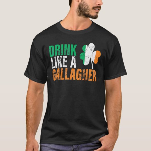 T-shirt Boire Comme Un Gallagher Drôle Jour de la Saint Pa (Devant)