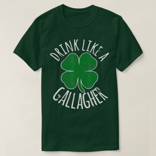 T-shirt BOIRE COMME UNE GALLAGHER Jour de la Saint Patrick (Design devant)