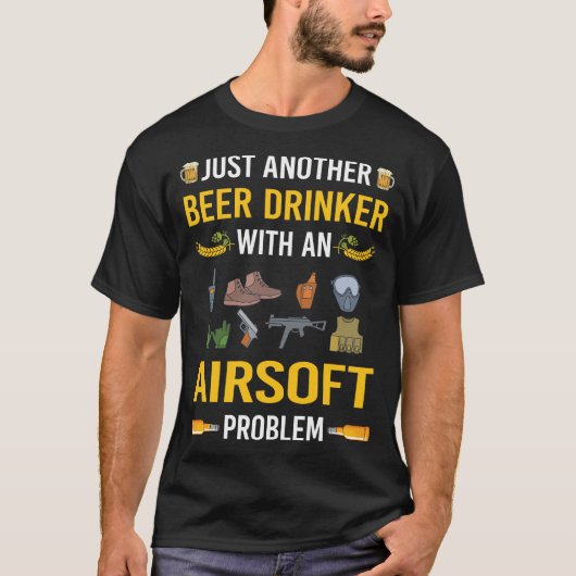 T-shirt Boire de bière Airsoft (Devant)