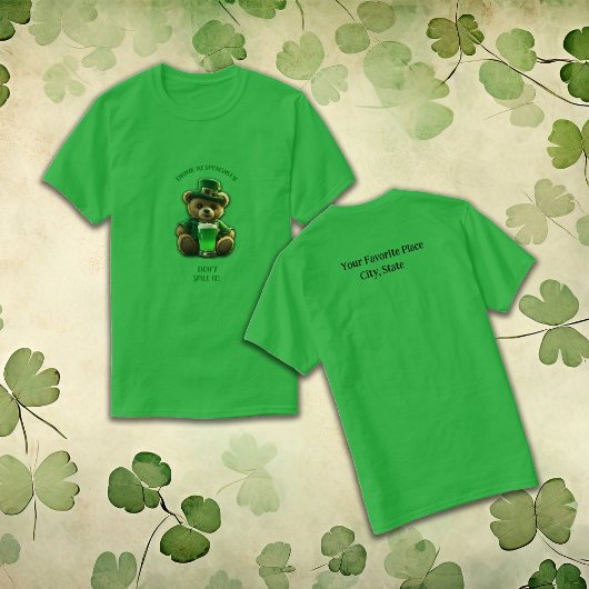 T-shirt Boire de façon responsable St. Patrick's Day