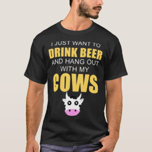T-shirt Boire De La Bière Accrochez-Vous Avec Mes Vaches