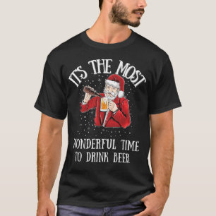 T-shirt Boire de la bière amusante père Noël, Noël drôle