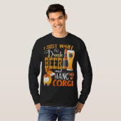 T-shirt Boire De La Bière Et Accrocher Avec Mon Corgi (Devant entier)