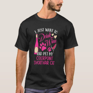 T-shirt Boire du vin et de l'animal de compagnie My Colorp