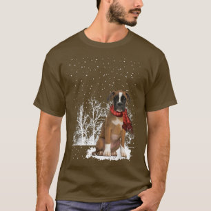 T-shirt Boire hiver Écharpe Chiens Forêt Neige Noël