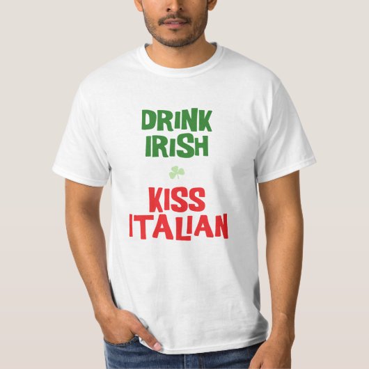 T-shirt Boire Irish Kiss Italien (Devant)