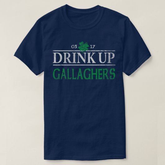 T-shirt Boire jusqu'à Gallaghers Jour de la Saint Patrick  (Design devant)