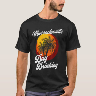 T-shirt Boire la journée du Massachusetts Retro Beach Été 