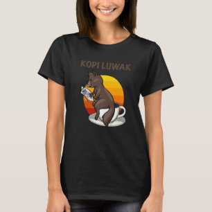 T-shirt Boire Mes Poops Femmes Café Cat kopi luwak Amour 1