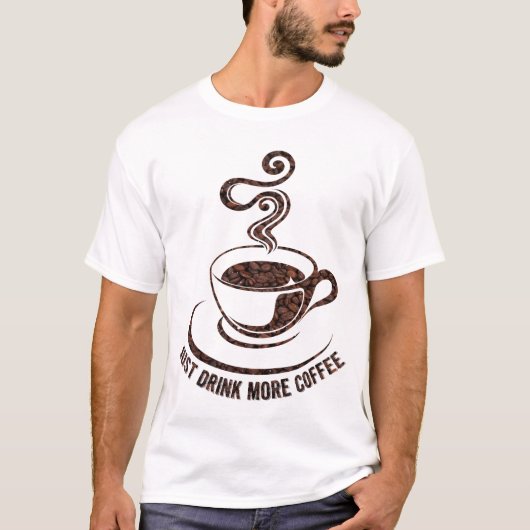 T-shirt Boire Plus De Café (Design Blanc) (Devant)