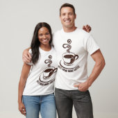 T-shirt Boire Plus De Café (Design Blanc) (Unisexe)