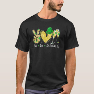 T-shirt Boire plus de paix Amour St Patrick's Day Irish S