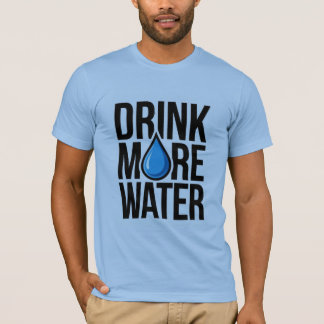 T-shirt BOIRE PLUS D'EAU avec une icône de goutte bleue